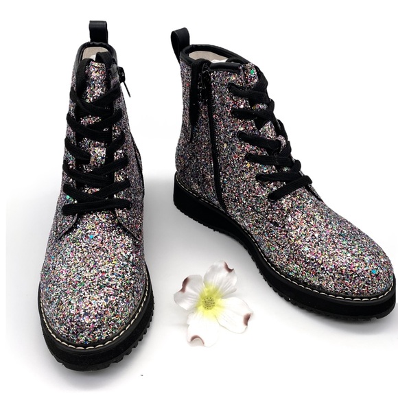 10. NIB Madden Girl Tory Multi-Glitter Combat Boot, 4 - Picture 3 of 12